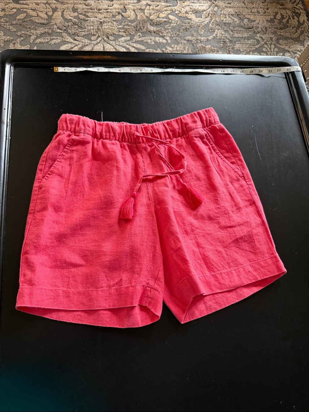 Talbots Bright Pink High-Waist Drawstring Shorts